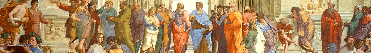 The School of Athens, Renaissance fresco of philosophers and scholars in deliberation, by Raphael, 1509